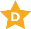 Graphic of a star with the letter D