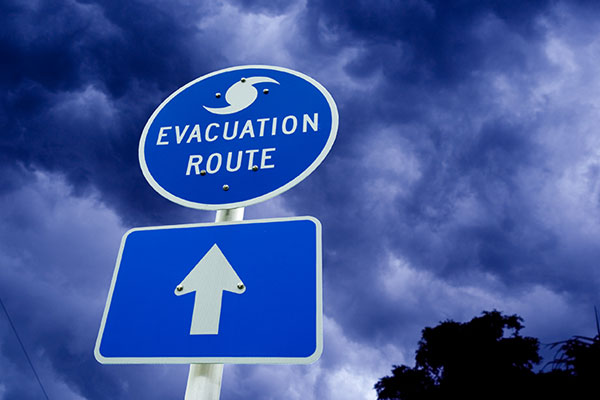 picture of an evacuation sign