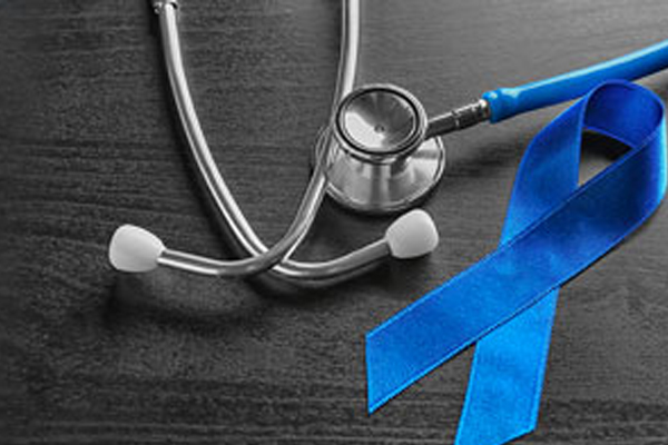 Colorectal cancer ribbon by a stethoscope