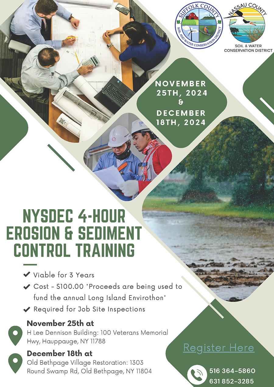 NYSDEC 4-Hour Erosion & Sediment Control Training Registration Flyer