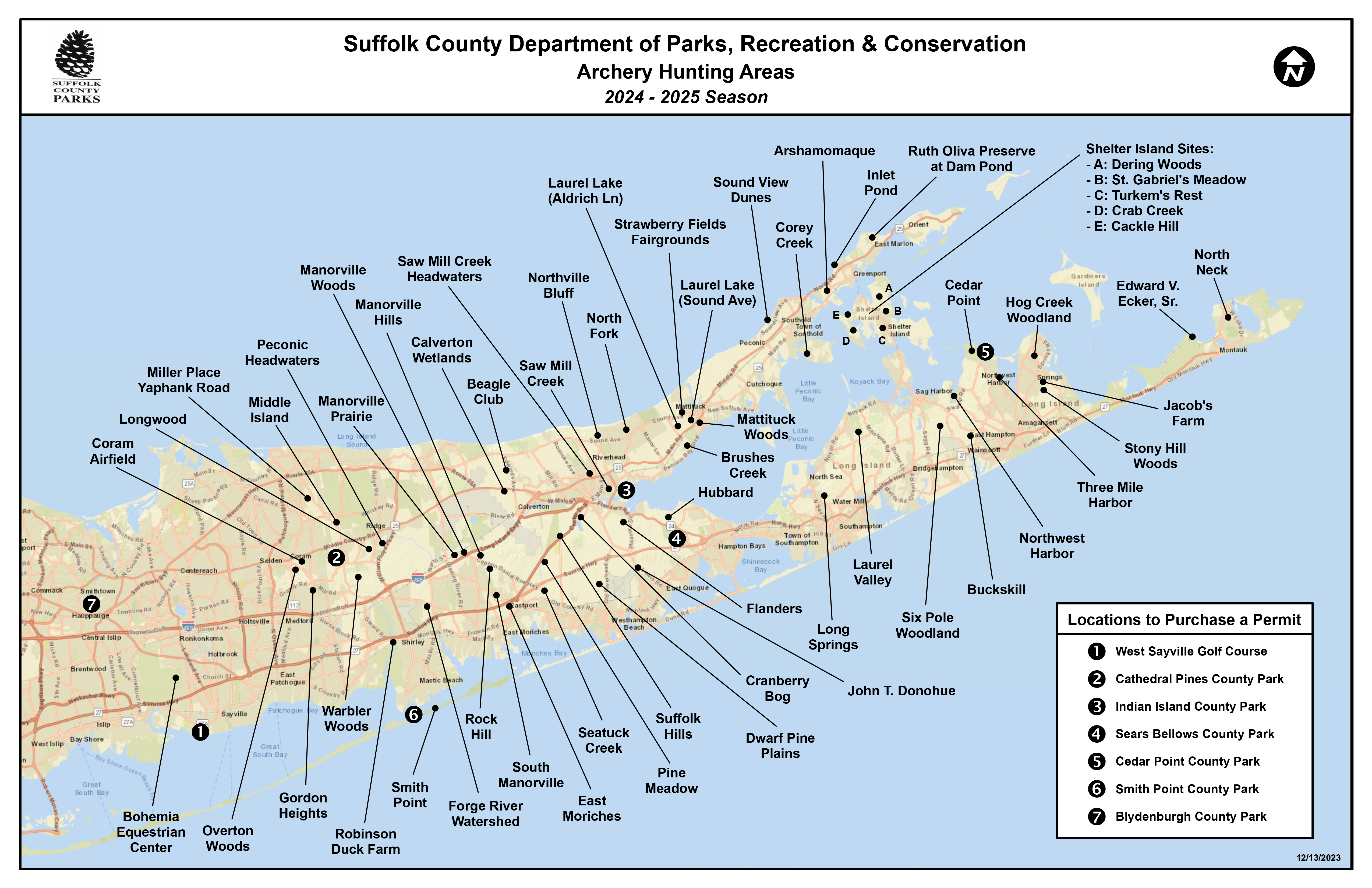 2024-2025 Archery Hunting Areas Map