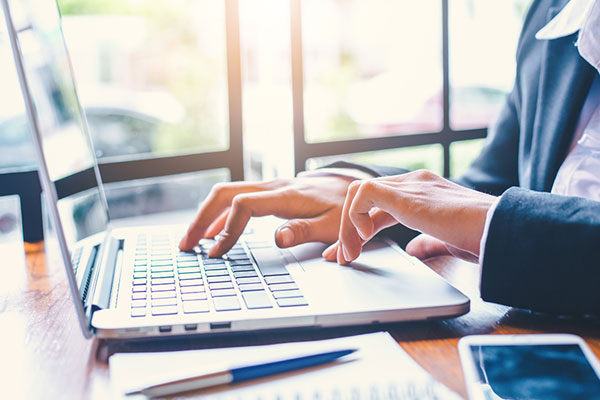 a person using a computer