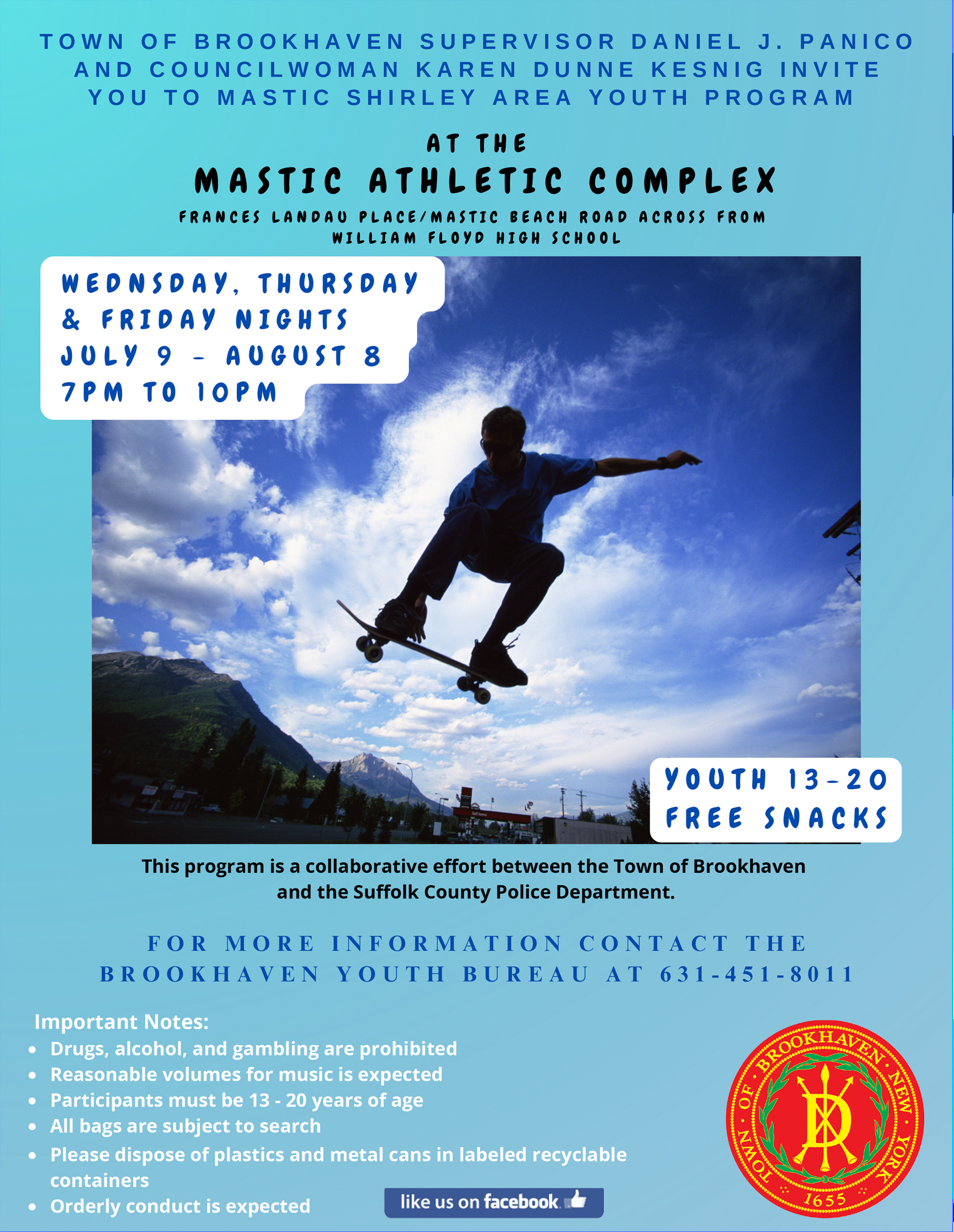 2025 Mastic Skate Park Safe Summer